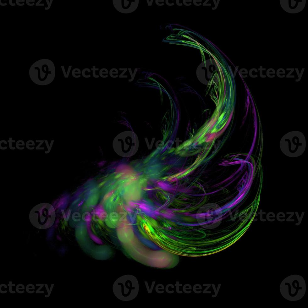 green abstract element on black background, digital graphic, background, modern design photo