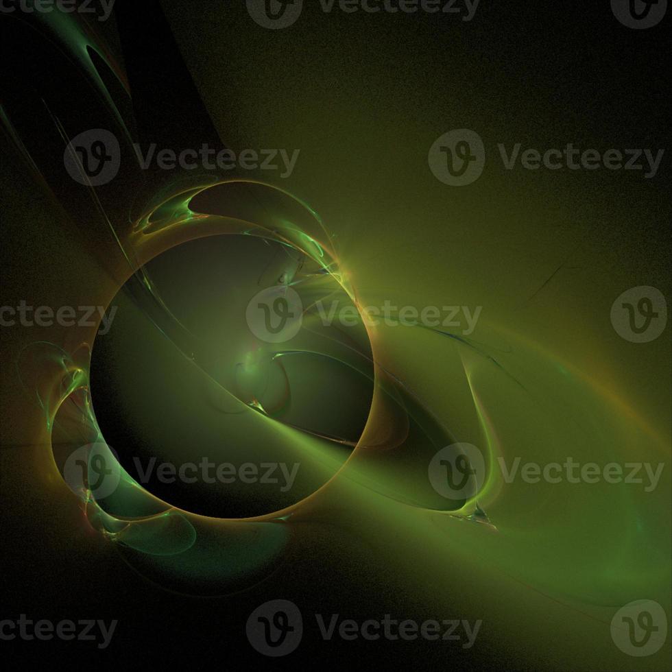 fantastic space illustration of a green planet on a black background, star system, color graphics, background, design photo