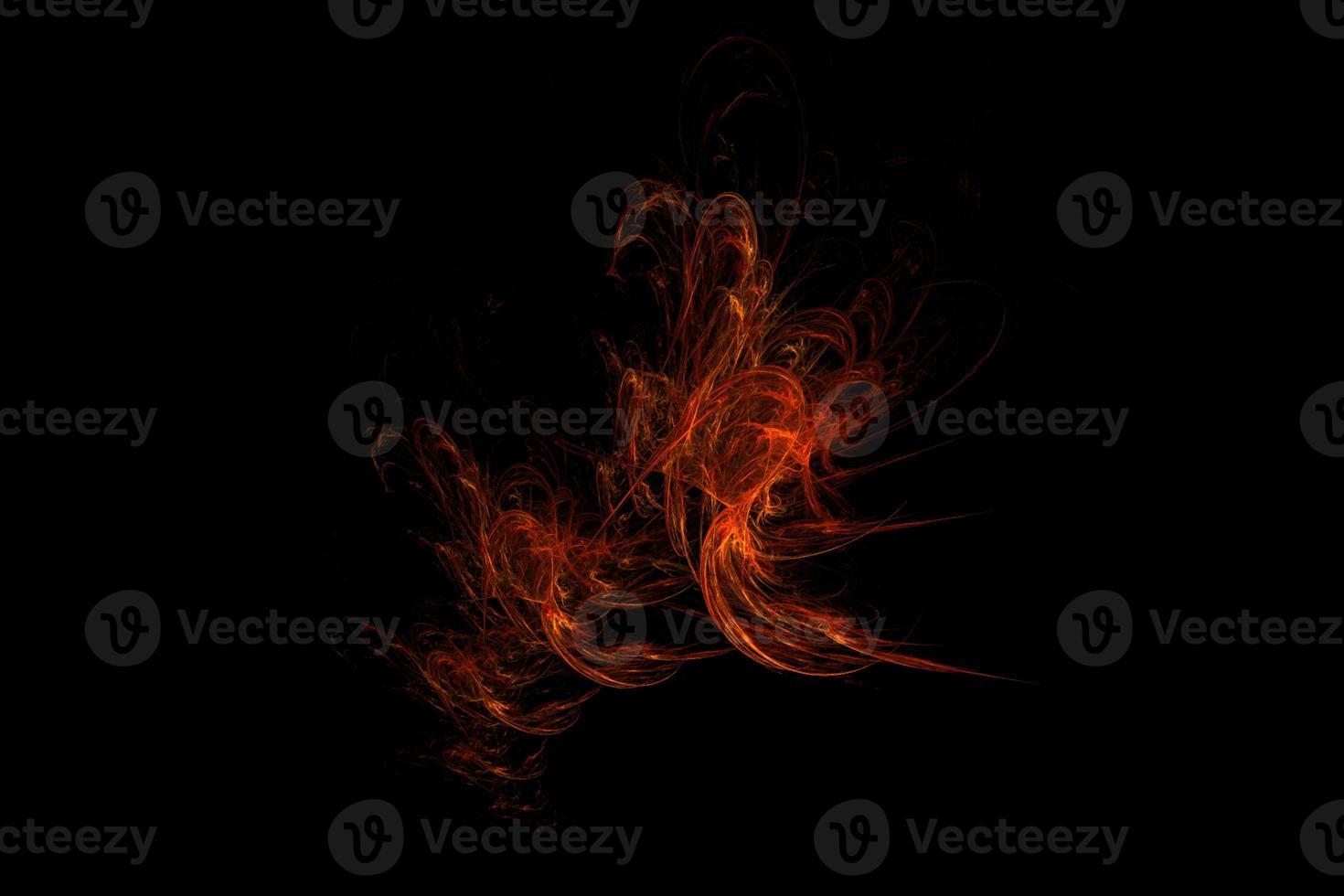 illustration drawing of a burning flame on a black background photo