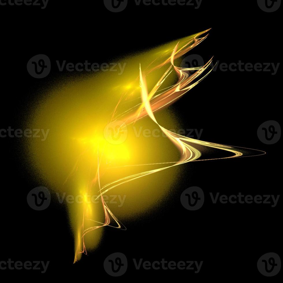 yellow abstract element on black background, digital graphic, background, modern design photo