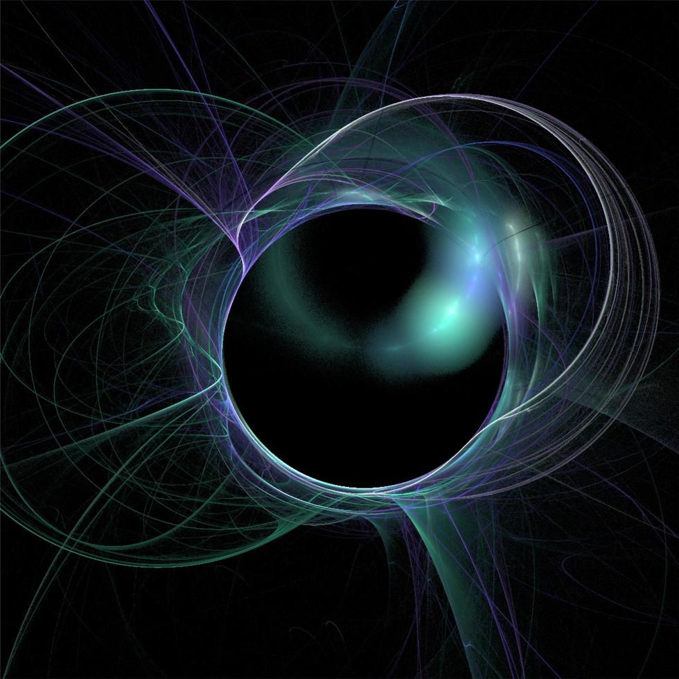 graphic black and blue space illustration, star system, rendering, design photo