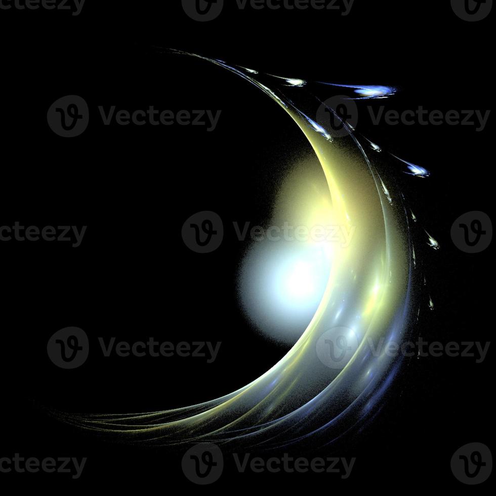 yellow blue abstract element on black background, digital graphic, background, modern design photo