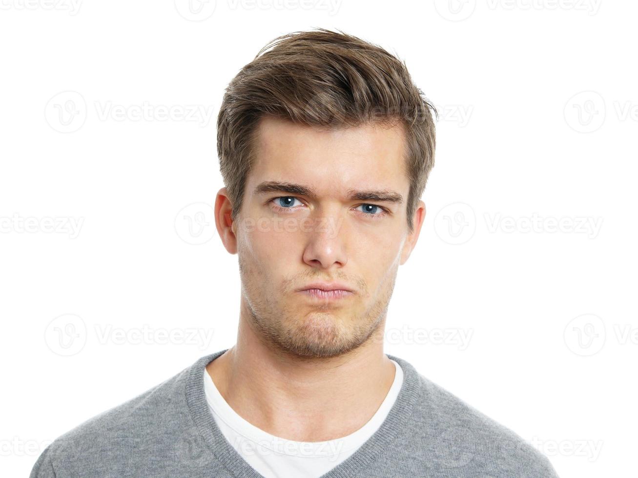 young man is not happy photo