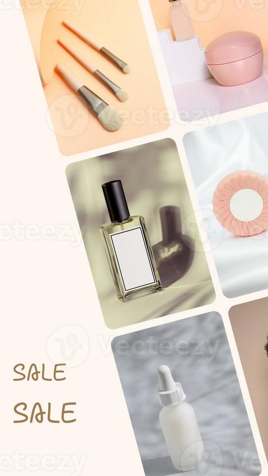 Sale cosmetic shop tamplate for Instagram stories format photo