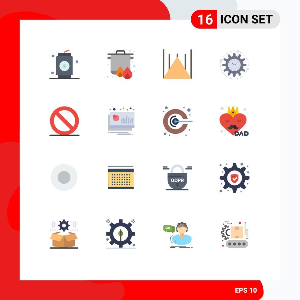 Universal Icon Symbols Group of 16 Modern Flat Colors of close productivity islamabad processing efficiency Editable Pack of Creative Vector Design Elements