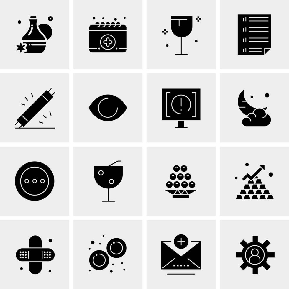 16 iconos de negocios universales vector ilustración de icono creativo para usar en proyectos relacionados con la web y dispositivos móviles