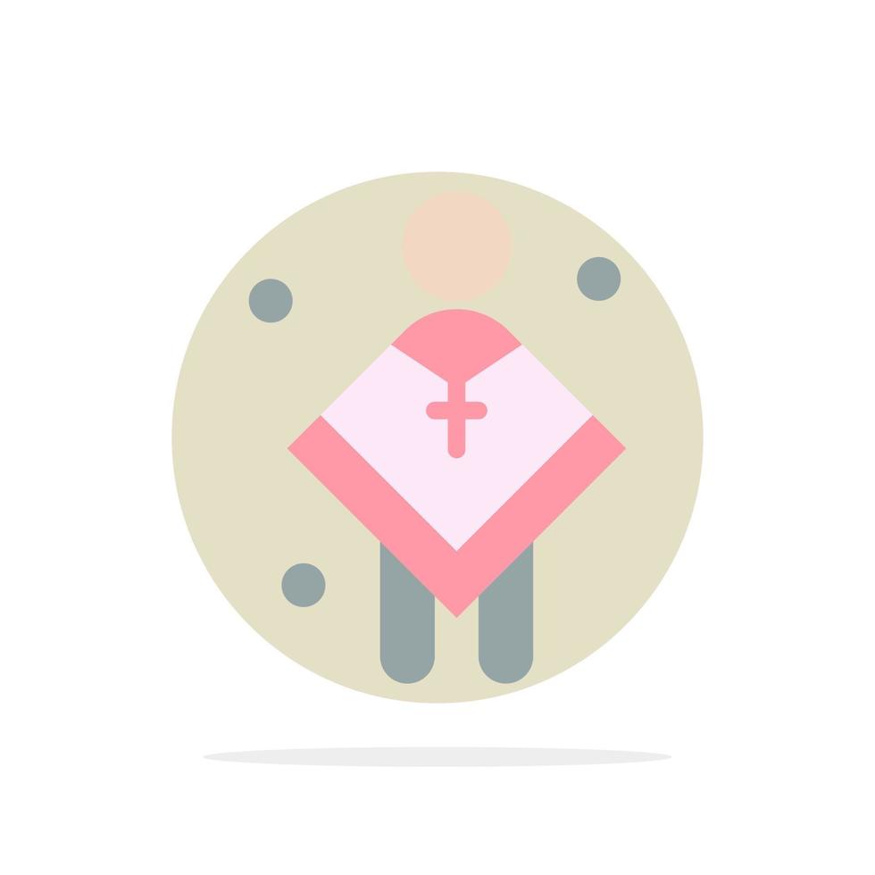 Christian Church Male Man Preacher Abstract Circle Background Flat color Icon vector