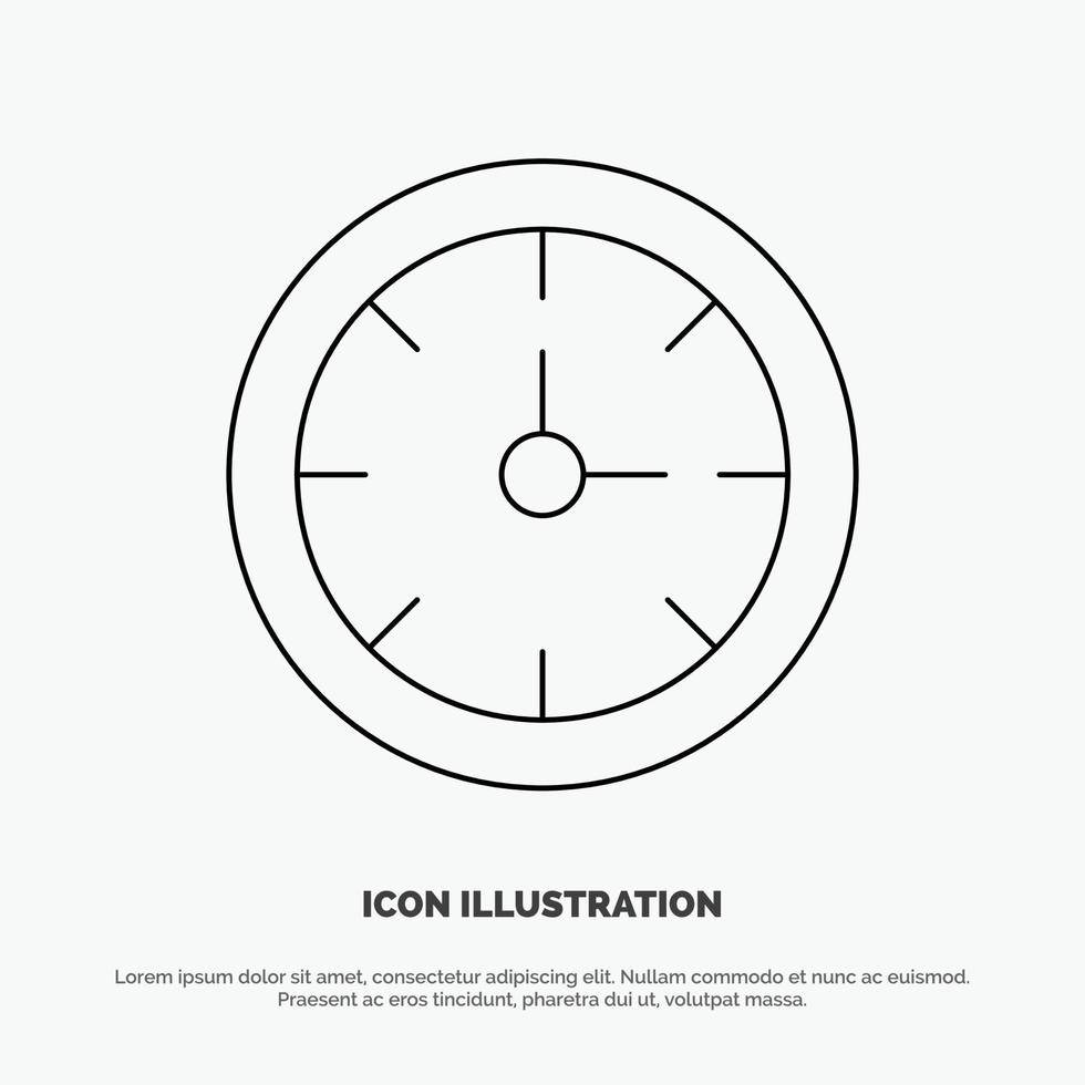 Alarm Clock Stopwatch Time Line Icon Vector