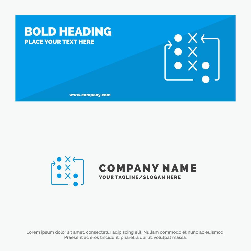 juego movimiento estrategia táctica sólido icono sitio web banner y plantilla de logotipo de empresa vector