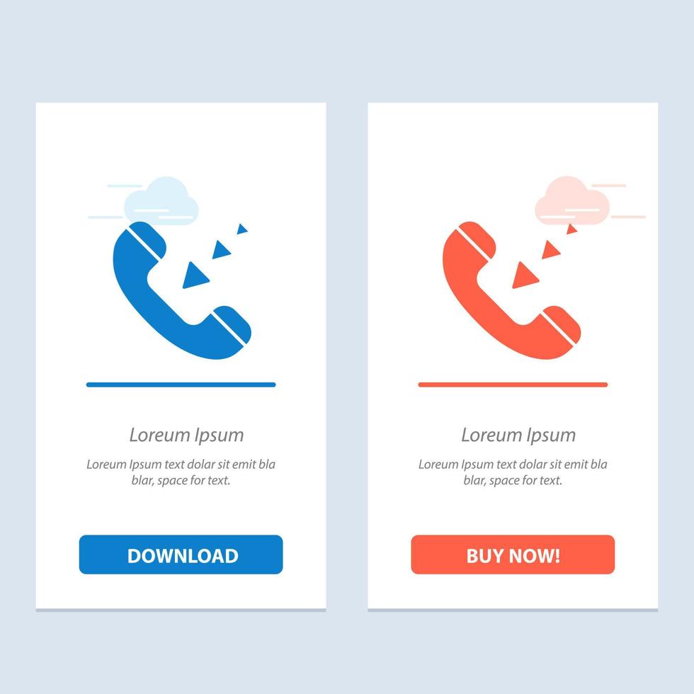 Call Communication Incoming Phone  Blue and Red Download and Buy Now web Widget Card Template vector