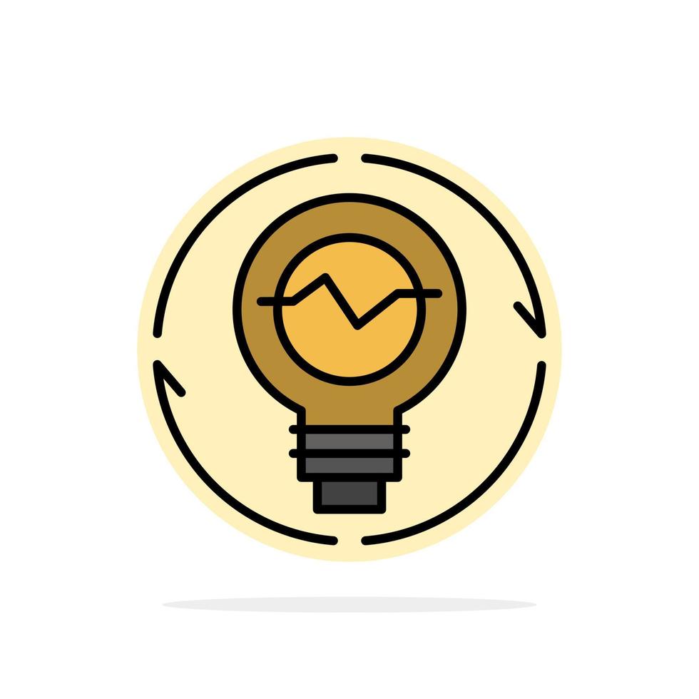 Bulb Concept Generation Idea Innovation Light Light bulb Abstract Circle Background Flat color Icon vector