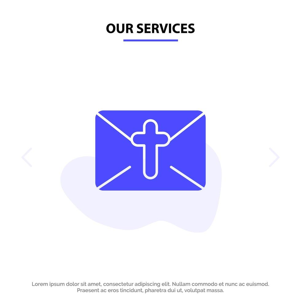 Our Services Massage Mail Holiday Easter Solid Glyph Icon Web card Template vector