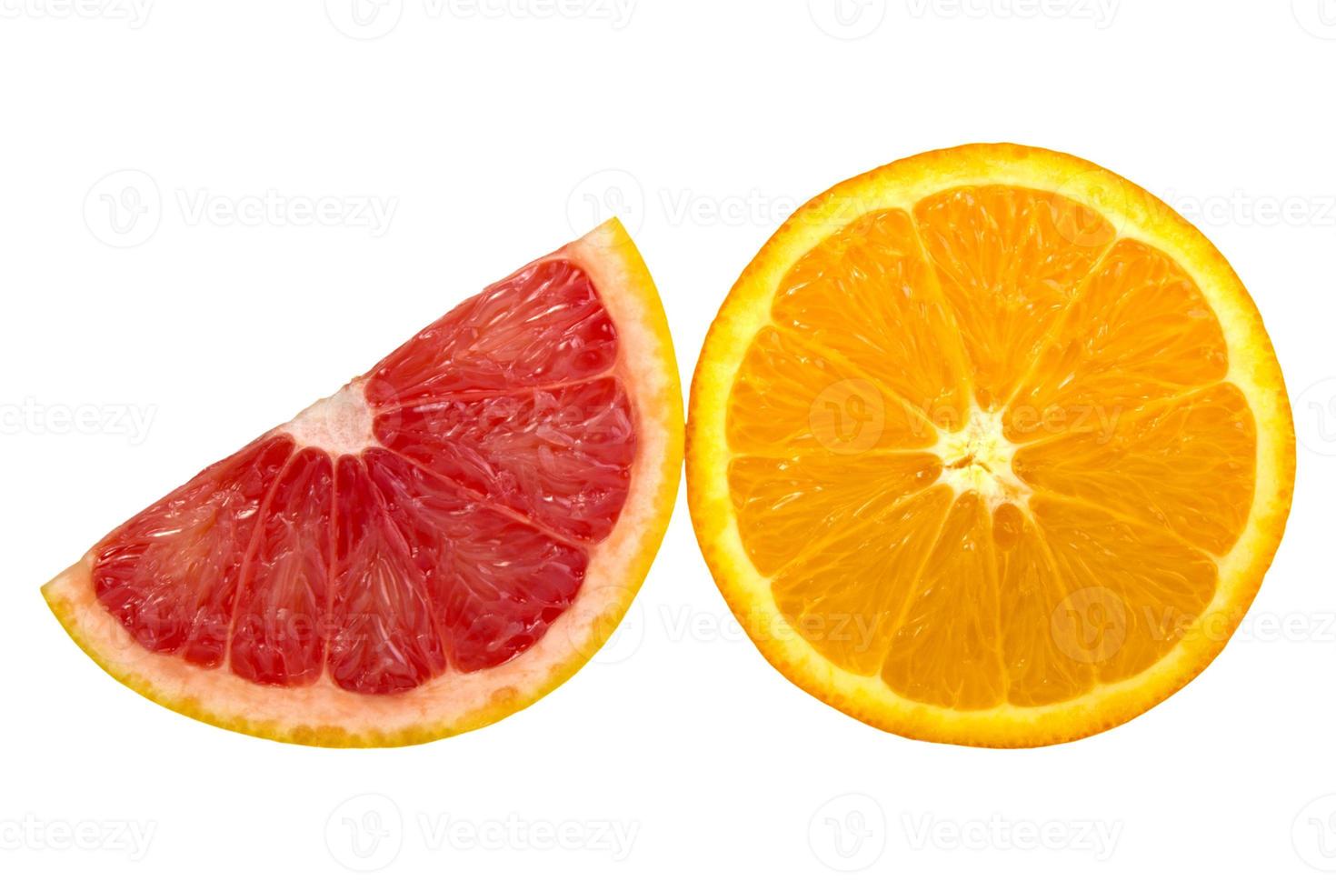 fresh orange sliced on white background photo