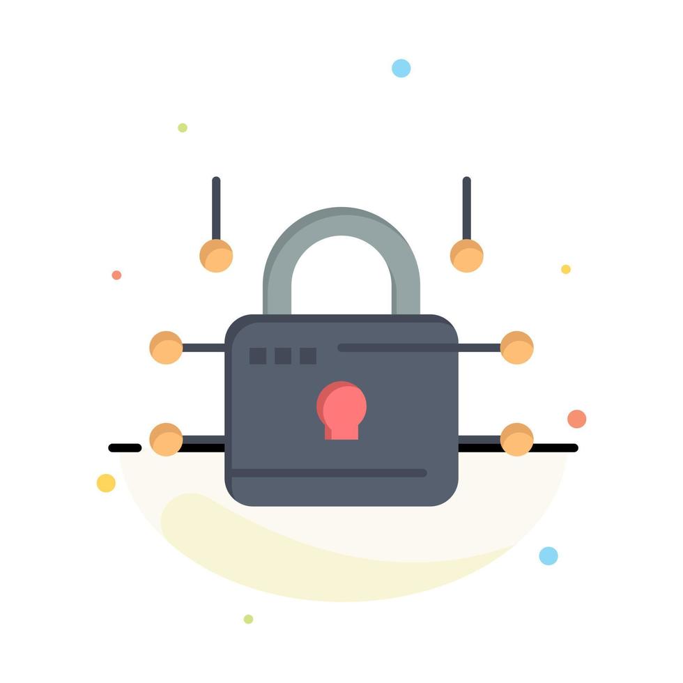 Lock Locked Security Secure Abstract Flat Color Icon Template vector