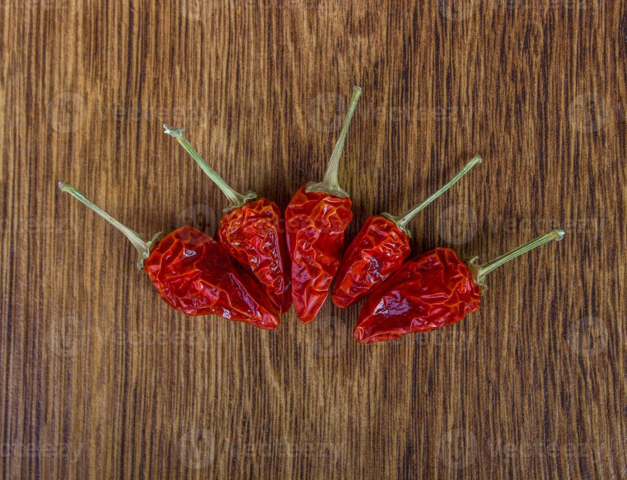 Dried, small red pepper photo