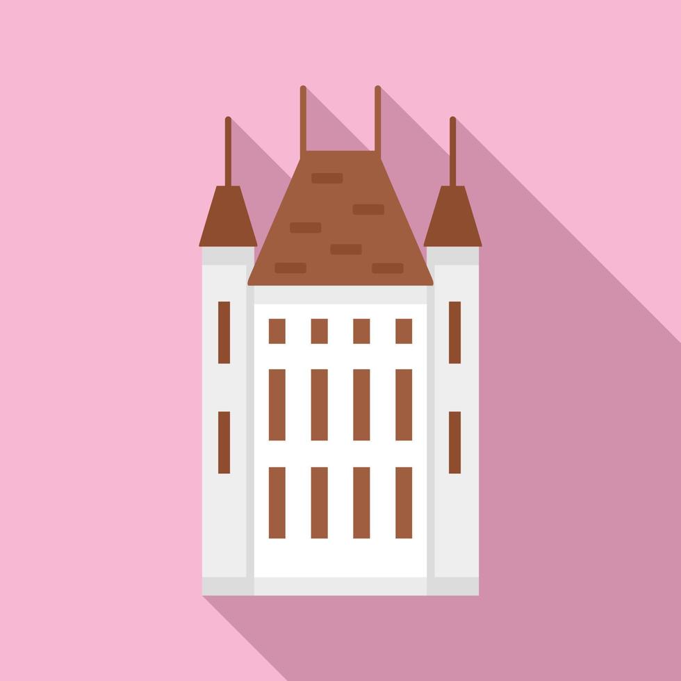 Swiss castle icon, flat style vector