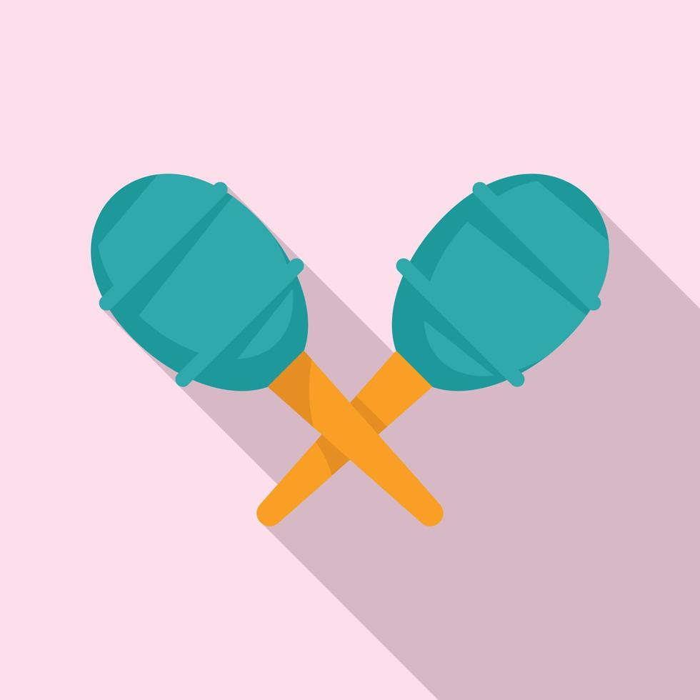 Circus maracas icon, flat style vector