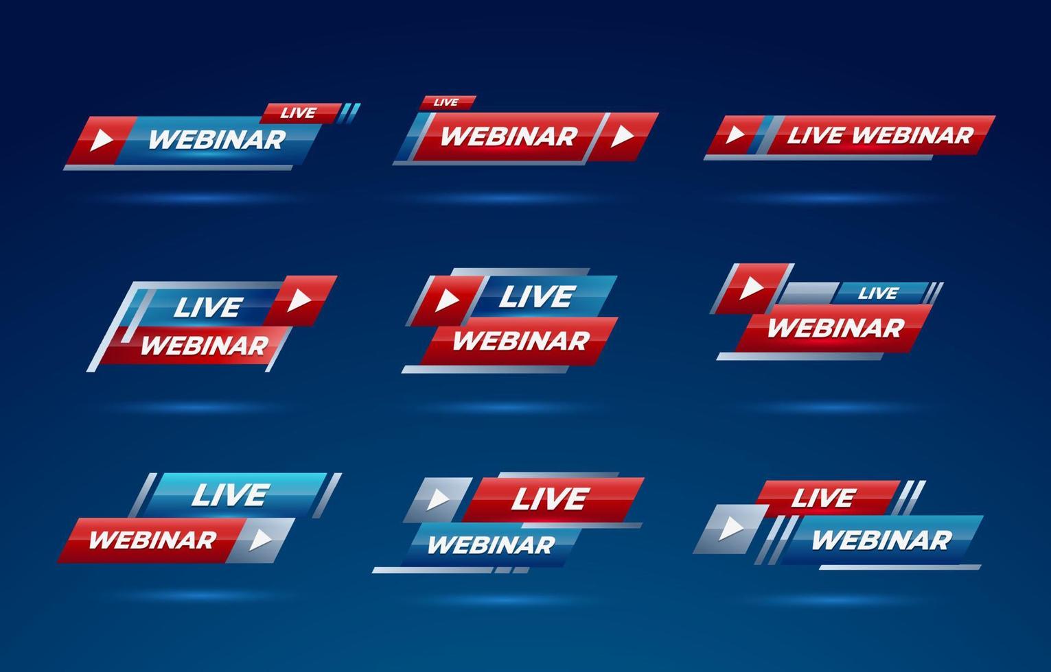 Generic Live Webinar Icon Set vector