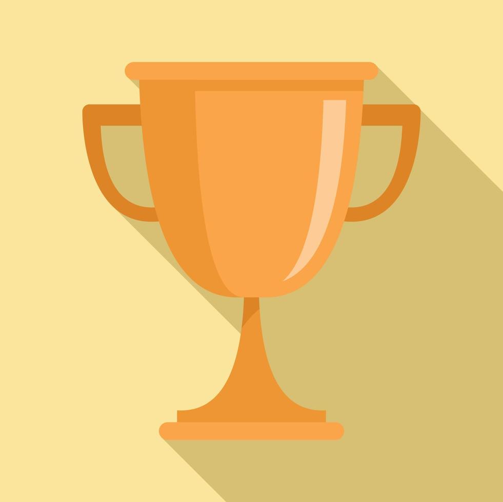 Mission gold cup icon, flat style vector