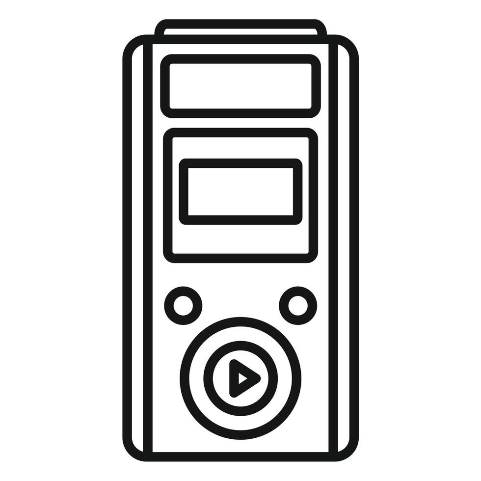 Modern dictaphone icon, outline style vector