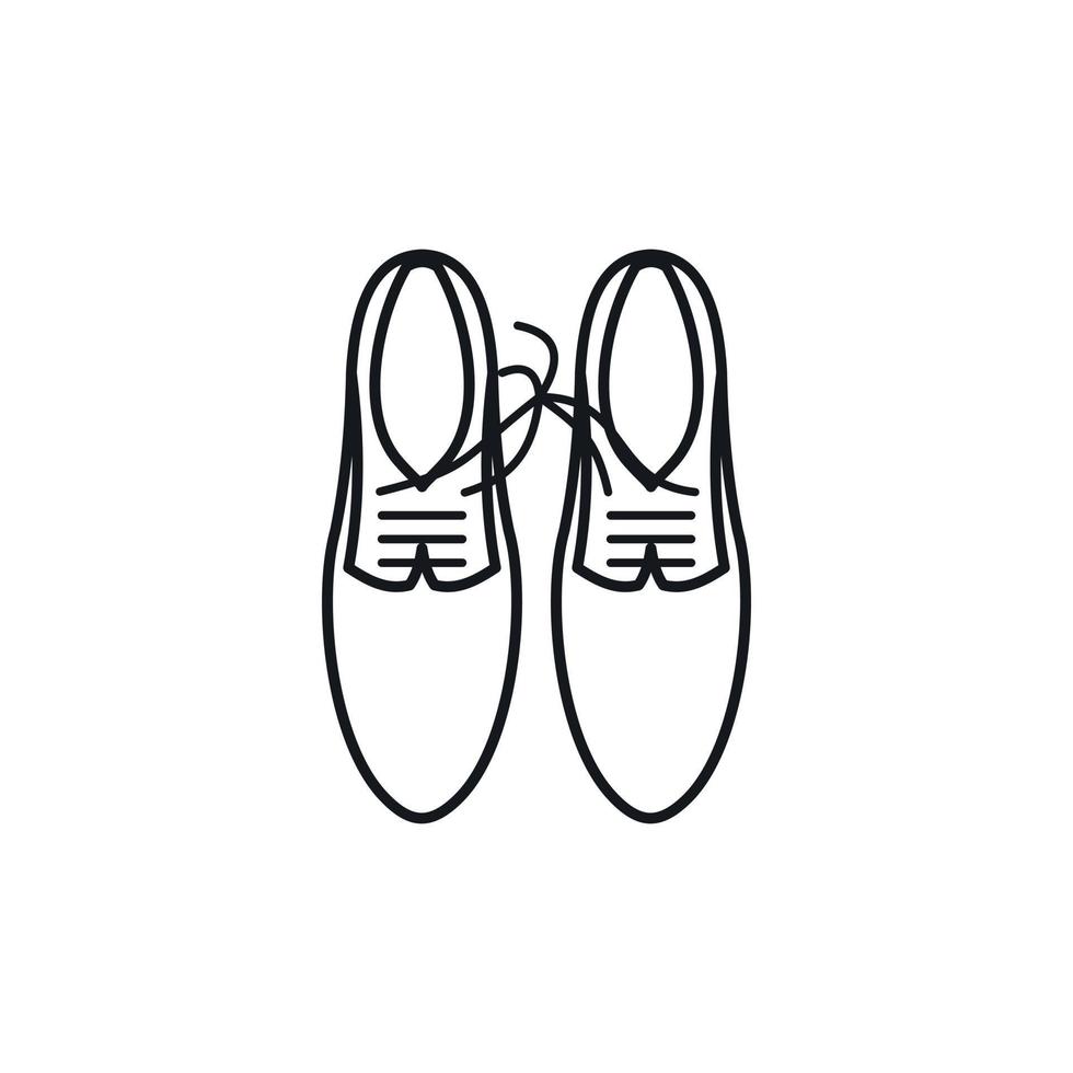 zapatos con cordones atados juntos icono, estilo de contorno vector