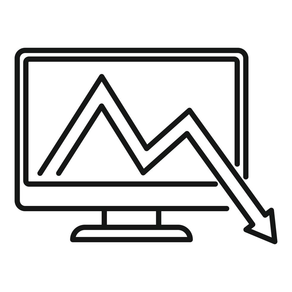 Regression monitor icon, outline style vector