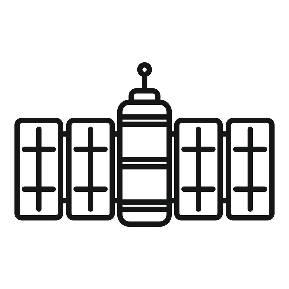 Rocket satellite icon, outline style vector