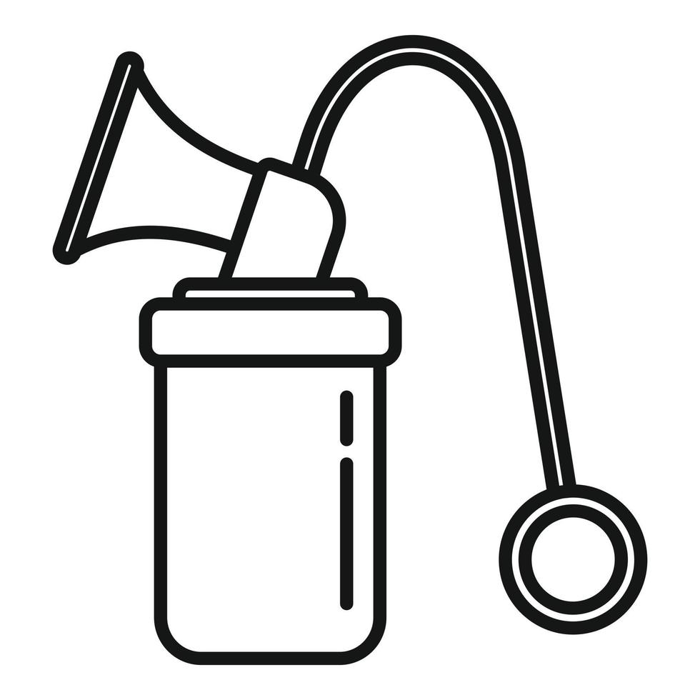 Breast pump icon, outline style vector