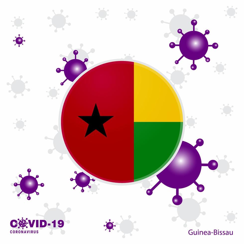 Pray For Guinea Bissau COVID19 Coronavirus Typography Flag Stay home Stay Healthy Take care of your own health vector