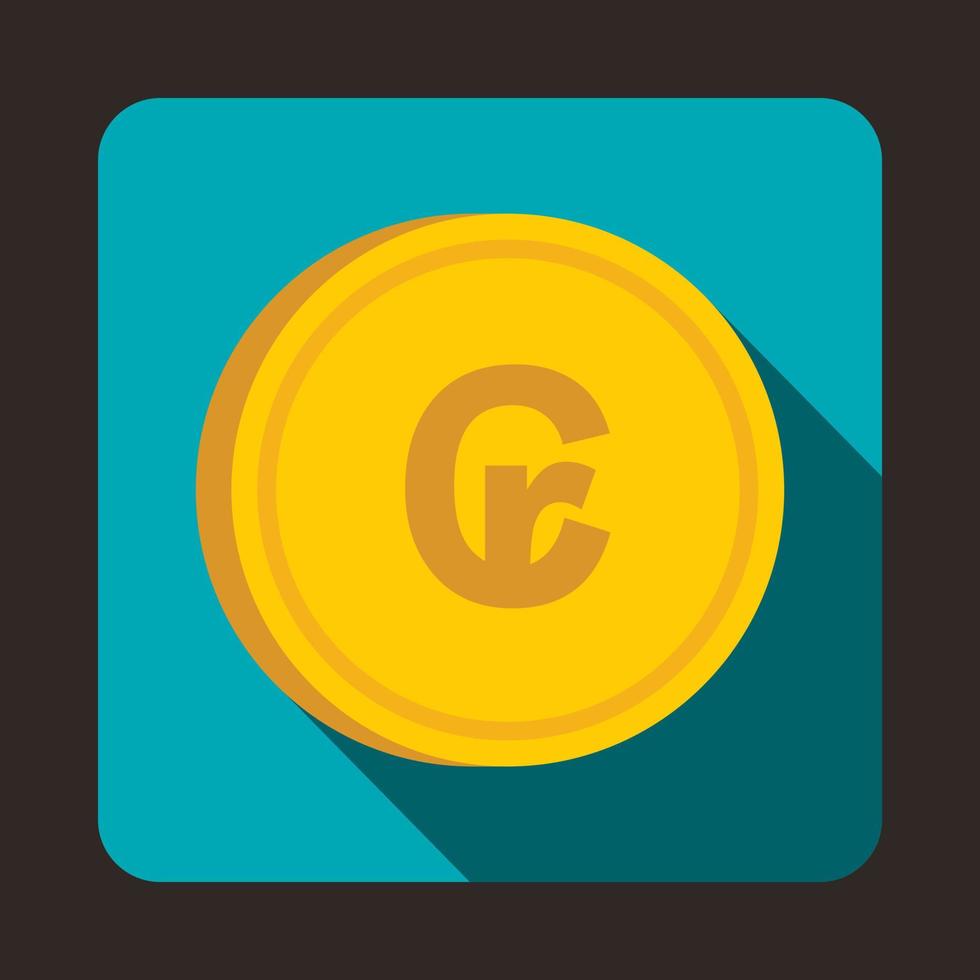 Coin Cruzeiro icon, flat style vector