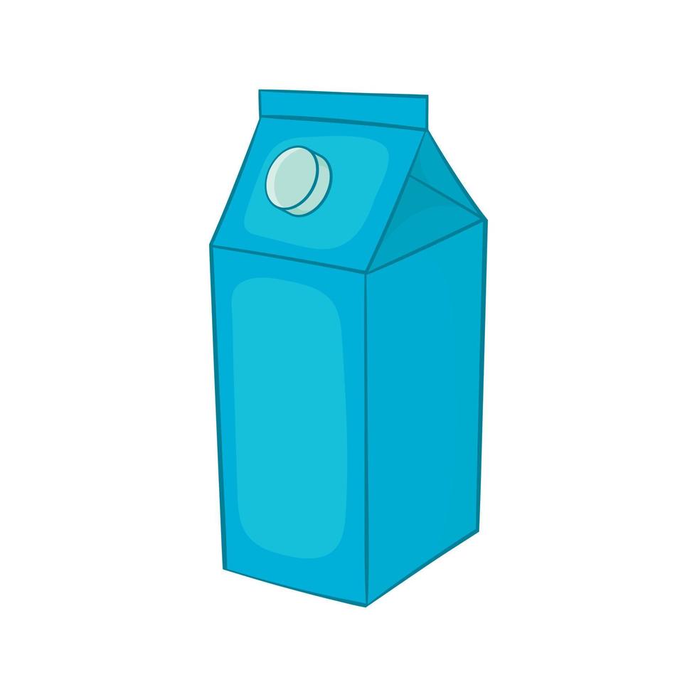 icono de cartón de leche, estilo de dibujos animados vector