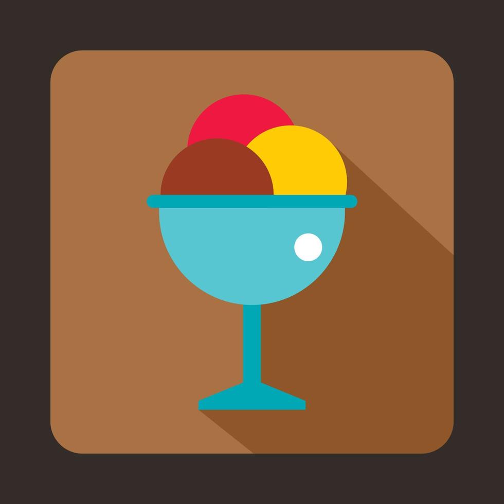 icono de helado, estilo plano vector