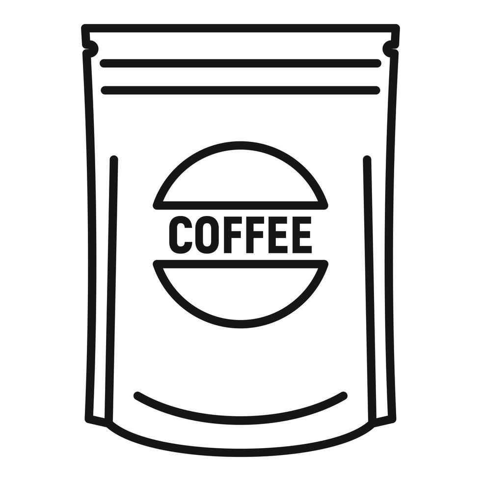 Coffee package icon, outline style vector