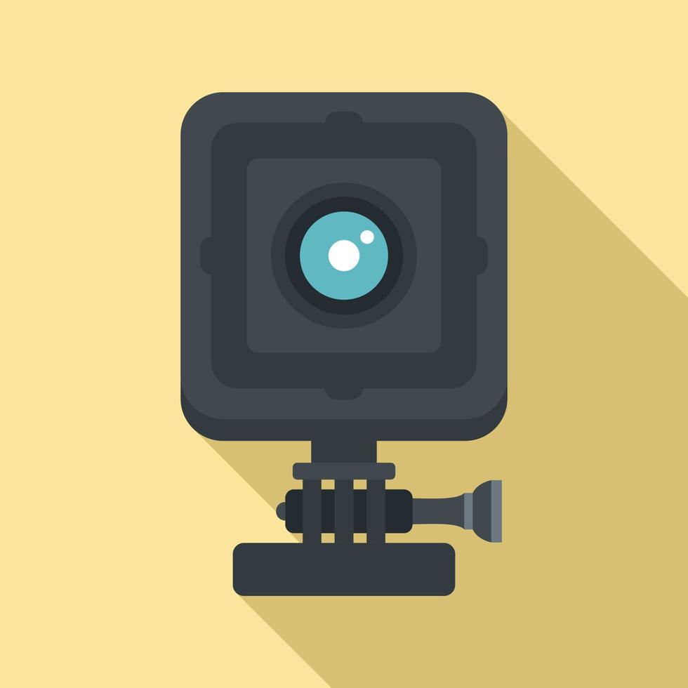 Bike action camera icon, flat style vector