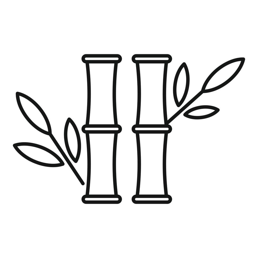 Bamboo plants icon, outline style vector