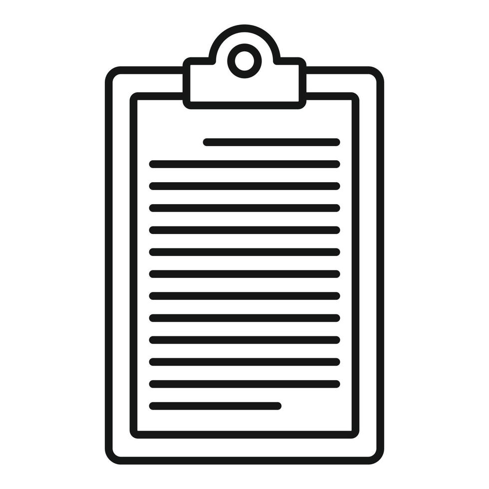 Conclusion clipboard icon, outline style vector