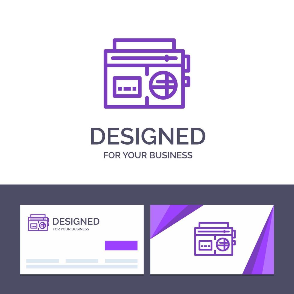 Creative Business Card and Logo template Tape Radio Music Media Vector Illustration