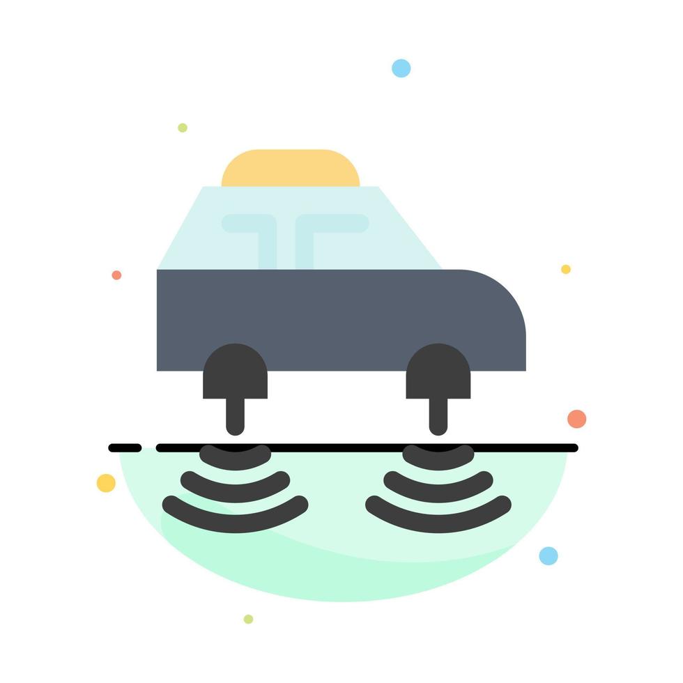 Car Electric Network Smart wifi Abstract Flat Color Icon Template vector