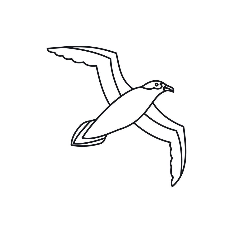 icono de gaviota, estilo de esquema vector