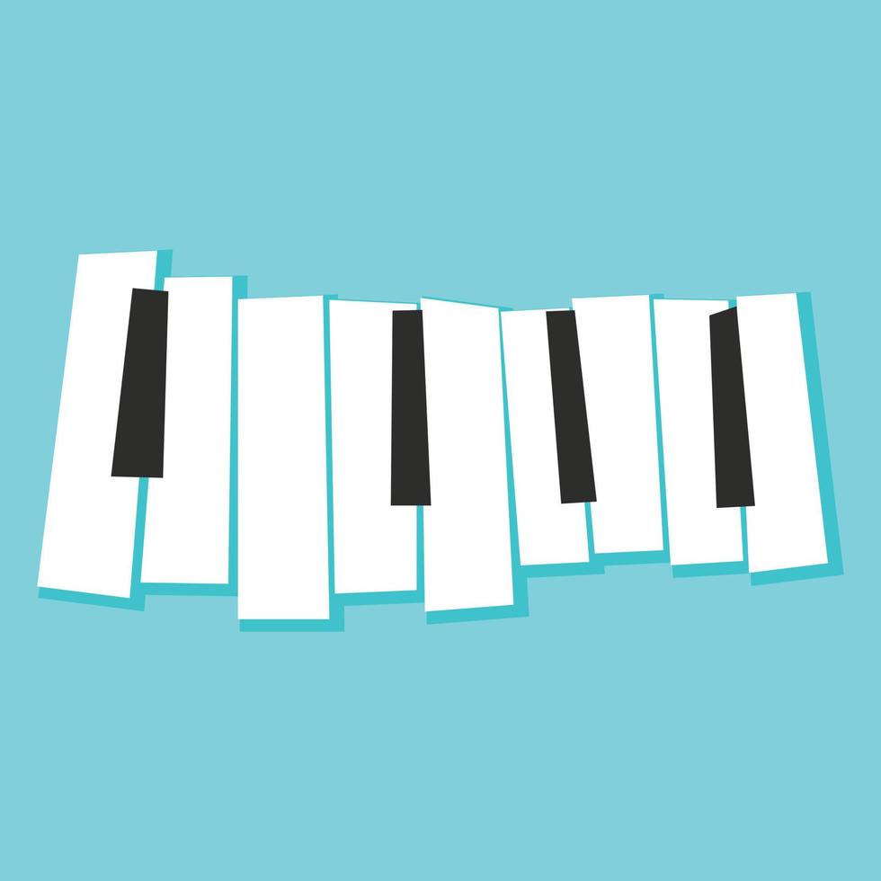 icono de teclas de piano, estilo plano vector