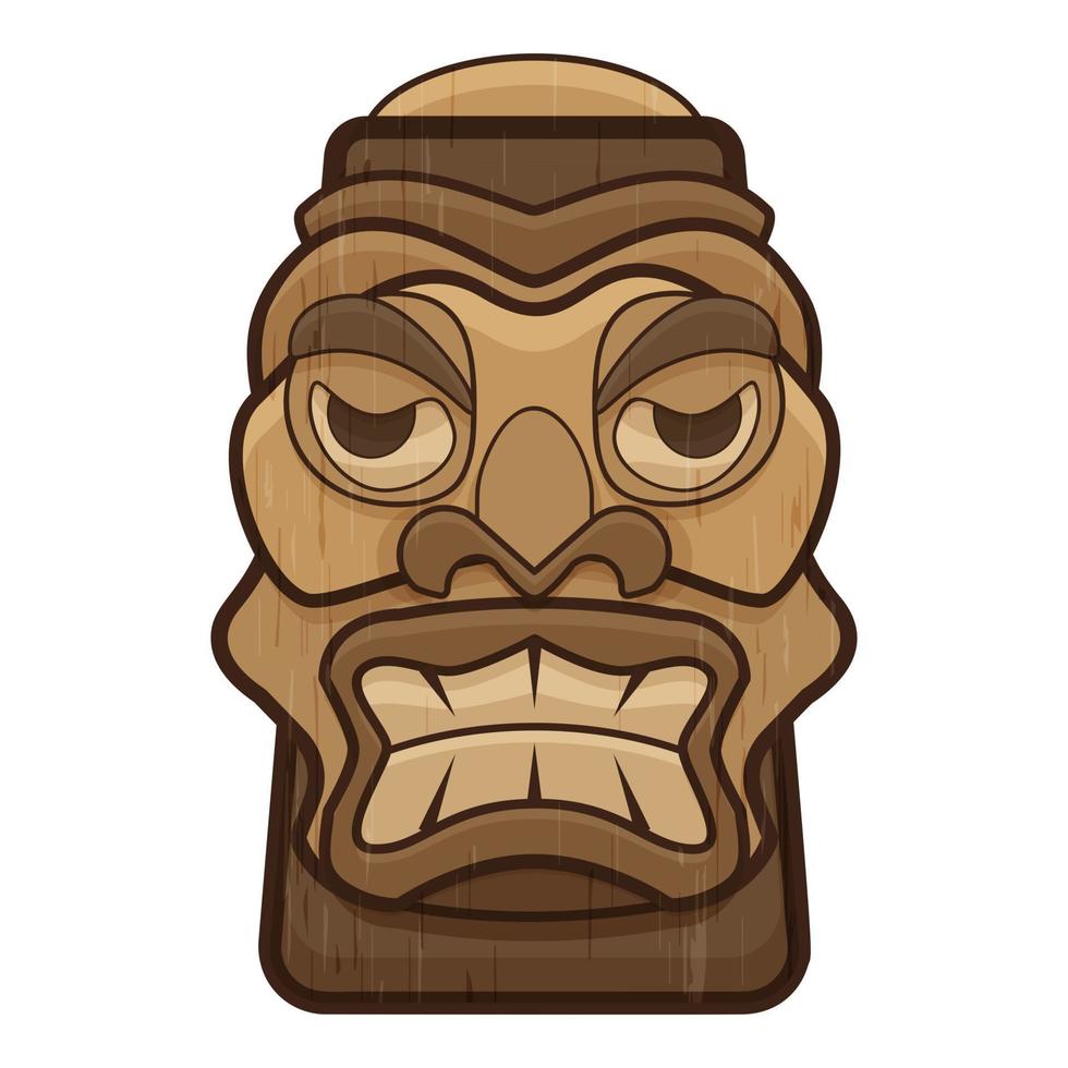 Totem idol icon, cartoon style vector