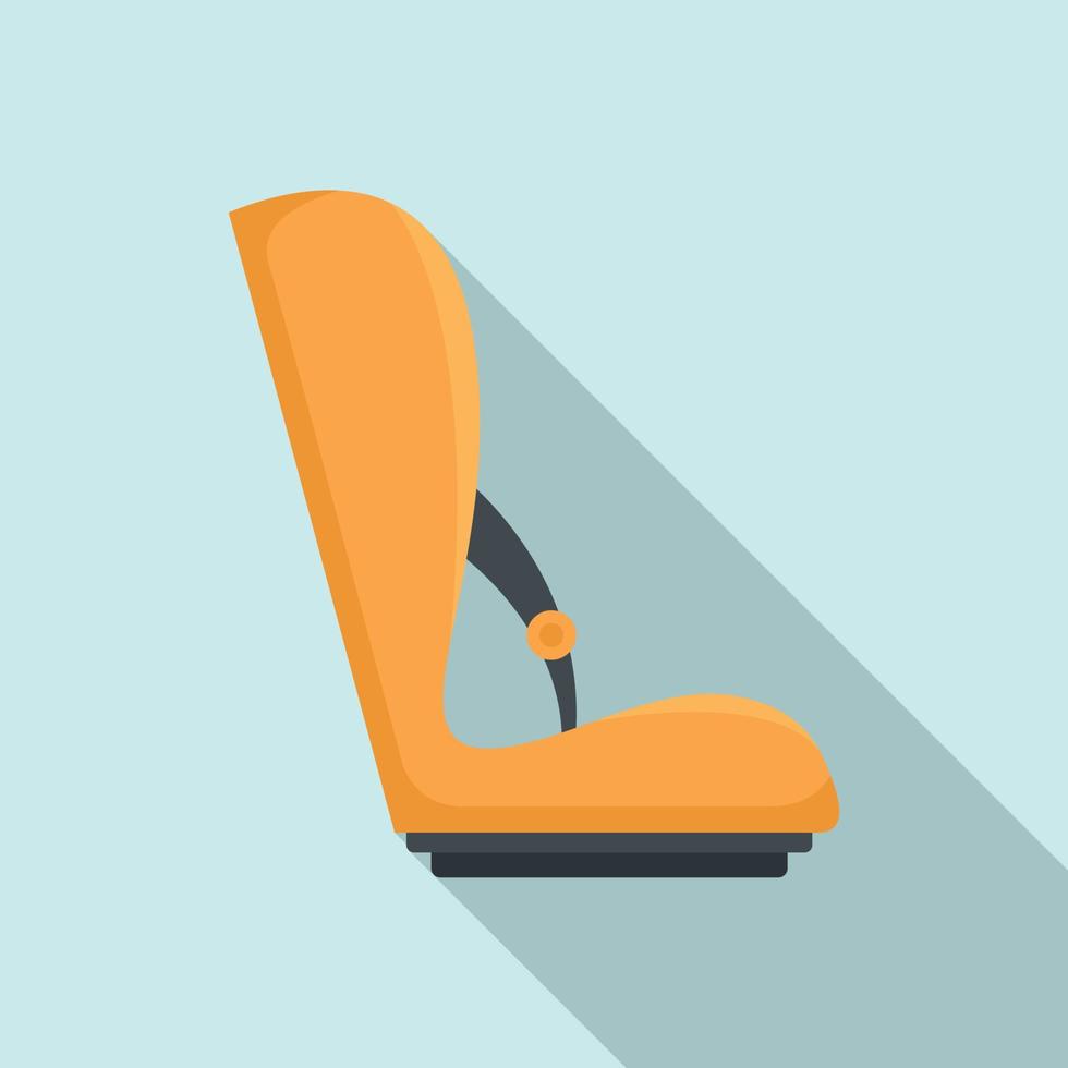 icono de asiento de coche de bebé, estilo plano vector