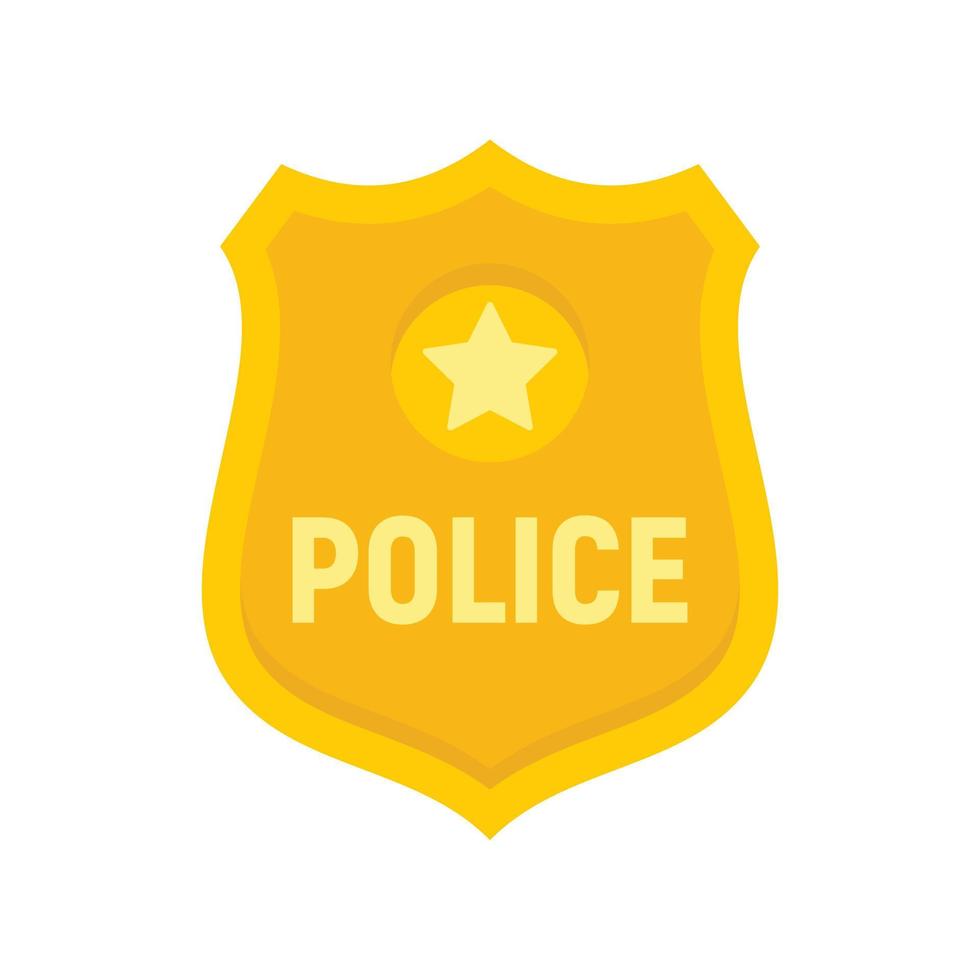 Police gold emblem icon, flat style vector