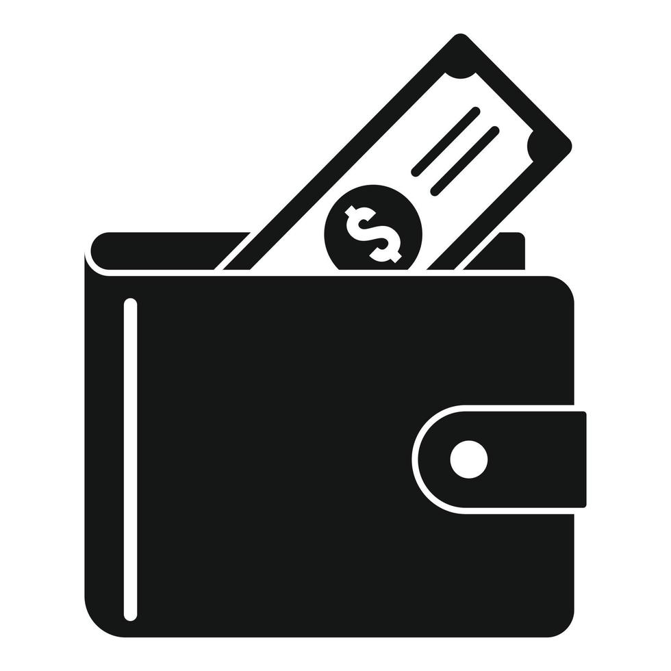 Full money wallet icon, simple style vector