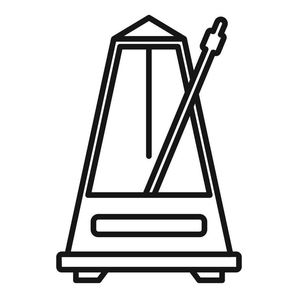 Music metronome icon, outline style vector