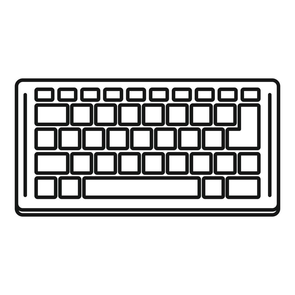 Computer keyboard icon, outline style vector