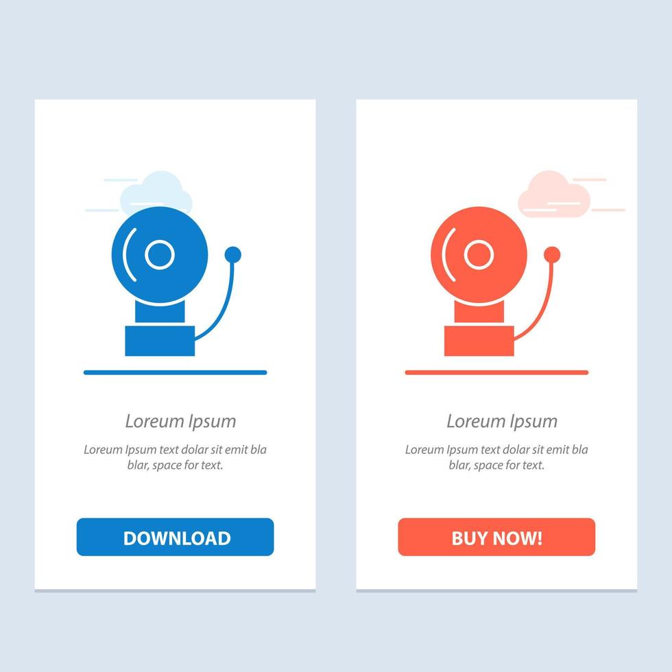 Alarm Bell School  Blue and Red Download and Buy Now web Widget Card Template vector