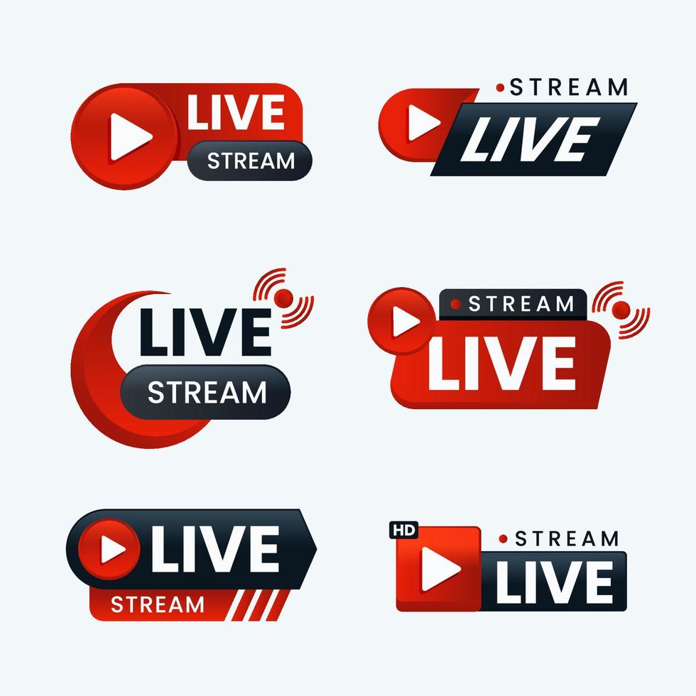 Live Badge Set vector