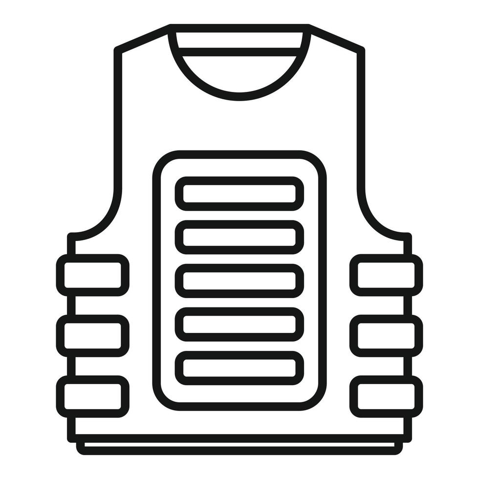 Bulletproof vest icon, outline style vector