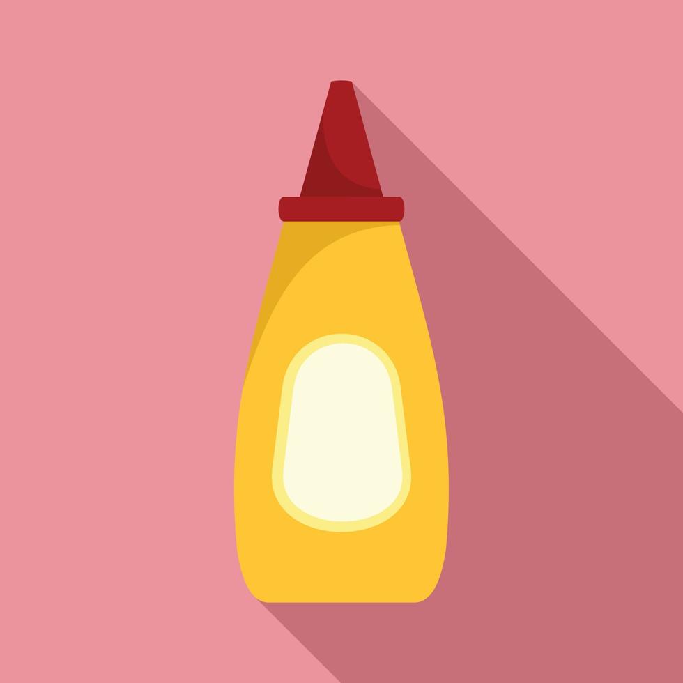 Mustard bottle icon, flat style vector